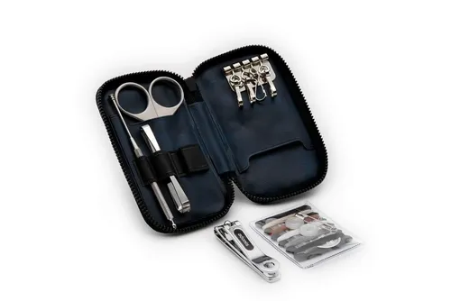 Seki EDGE Maniküre-Pediküre-Set Herren Nagelpflegeset 5-teilig mit Etui G-3021 10.9x6.6x2.6 cm, handgeschärftes Qualitätsprodukt aus Japan
