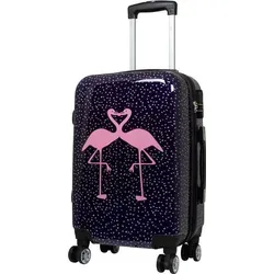 Kissing Flamingo Handgepäck Koffer klein - Bordgepäck mit 4 Rollen, leicht und wasserdicht, ideal für Damen. Perfekt für Reisen mit Stil und Komfort.