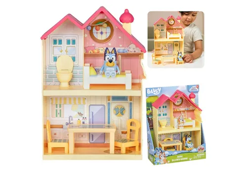 Sarcia.eu Spielfigur Bluey, Mini Familienhaus Set + Bluey Figur, Kinderfiguren 3+ BLU17614_