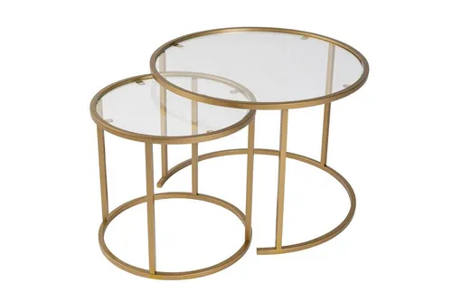 Produktbild Elegantes Couchtisch Set in Gold und Transparent