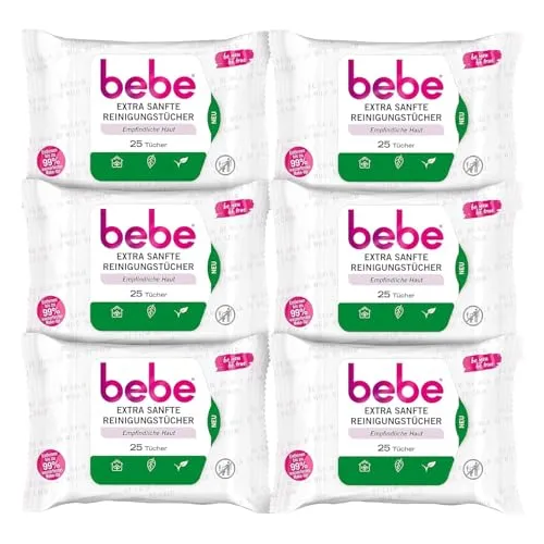 bebe Gesichtsreinigungstücher Extra Sanfte Reinigungstücher 6er-Pack