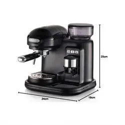 Ariete MODERNA Siebträger-Espressomaschine mit Mahlwerk schwarz