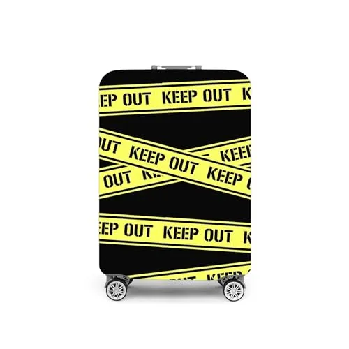 Schutzhülle für Koffer, Größe L (66-76 cm), wiederverwendbar, waschbar, mit Reißverschluss, Keep Out (Nicht Betreten), L (66-76cm), Keep Out