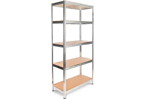 deluxe4home Schwerlastregal 90x40x180cm - Werkbänke & Industrieregale, belastbar bis 875kg mit 5 Ablagen + Haken für optimale Ordnung in jedem Raum.