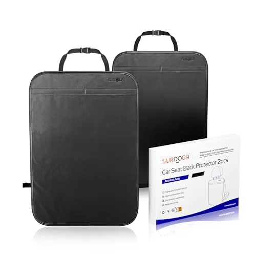 SURDOCA Wasserdicht Rückenlehnenschutz Auto Kinder, Schmutzabweisend Sitzschutz Auto Rückenlehne, Kick Matten Schutz in Universeller Passform, Rücksitzschoner Auto, Leder Autositzschoner Rückenlehne