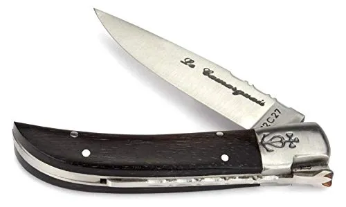 Le Camarguais 10 cm Taschenmesser 20030 - Griffschalen Ebenholz - Klinge 9 cm Stahl 12C27-1 Backe