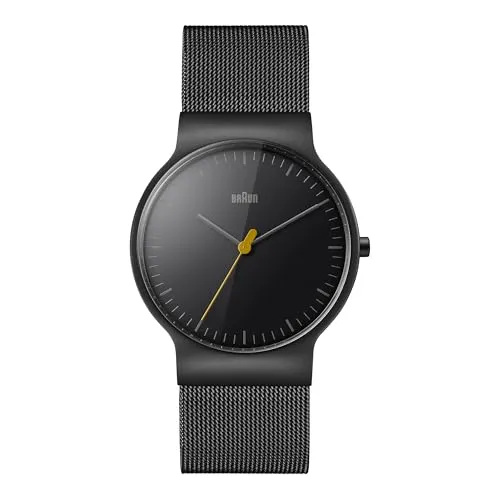 Braun Mens Slim 3-Hand Analogue Quartz Watch - Armbanduhren für Herren mit 38mm schwarzem Edelstahlgehäuse, kratzfestem Glas und 3ATM Wasserresistenz – ideal für den stilbewussten Mann.