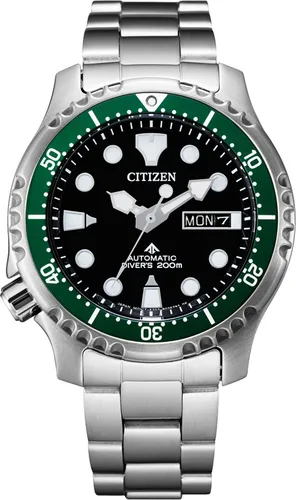 Citizen NY0084-89EE Promaster Automatik Diver Herrenuhr 41mm - Silber/Schwarz - Hochwertige Herrenuhr aus Edelstahl mit 20ATM Wasserdichtigkeit, ideal für Taucher und Sportler. Automatikwerk mit Leuchtzeigern und Datumsanzeige.