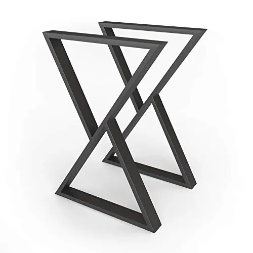 sossai® Tischgestell TKG2 50x72cm Schwarz (2-St) - Tischgestelle aus hochwertigem Stahl, ideal für individuelle Tischkreationen. Einfache Montage und maximale Belastung von 200kg – gestalten Sie Ihr persönliches Designer-Möbelstück!