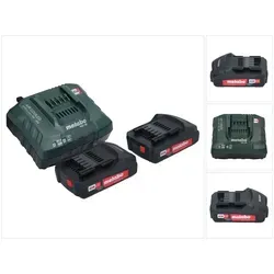 Metabo Basic Set 2x Li-Power Akkupack 18 V mit ASC 55 Ladegerät - Praktisches Set mit 2x 18 V Akkupacks und effizientem ASC 55 Ladegerät. Ideal für alle 18 V-Maschinen, bietet lange Lebensdauer und intelligente Ladeüberwachung für zuverlässige Nutzung.
