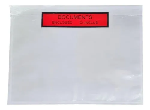 Ärmel 100 Aktentasche hierin A5 (A4 Blatt gefaltet in zwei) bedruckten transparenter Klebstoff C5 225 x 165 mm