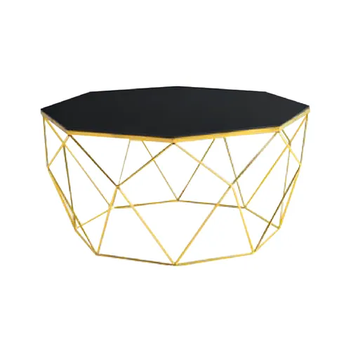 Eleganter Glas Couchtisch in Gold - Modern und Stilvoll - Moderner Couchtisch aus Glas und Metall, ideal für das Wohnzimmer. Maße: 90x90x45 cm, mit 2 Jahren Garantie. Bringt einen Hauch von Eleganz in Ihr Zuhause.