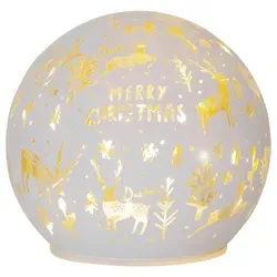 Kugelleuchte Merry X-MAS Glas mit Dekor 8 LEDs warmweiß Ø 12cm