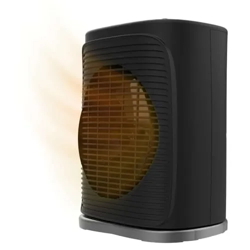 Cecotec ReadyWarm 2050 Max Force Black Heizlüfter mit niedrigem Stromverbrauch, 2000 W, 3 Modi, Thermostat, dimmbar, einfache Bedienung, Abdeckungsbereich 20 m2, Schwarz