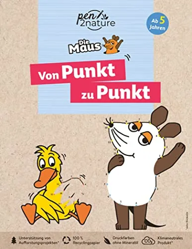 Die Maus: Von Punkt zu Punkt. Für Kinder ab 5 Jahren: Nachhaltiges Vorschulbuch mit den Zahlen von 1 bis 20. Für kleine Fans der Sendung mit der Maus (pen2nature Die Maus)