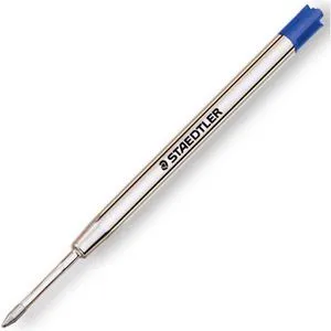 Staedtler Kugelschreiberminen 458 M-3, M, Metallgroßraummine, Schreibfarbe blau