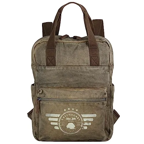 Greenburry Aviator Rucksack 38 cm - Wanderrucksäcke mit 12 Litern Volumen, ausgestattet mit praktischen Außentaschen und sicherem Reißverschluss - ideal für Tagesausflüge!