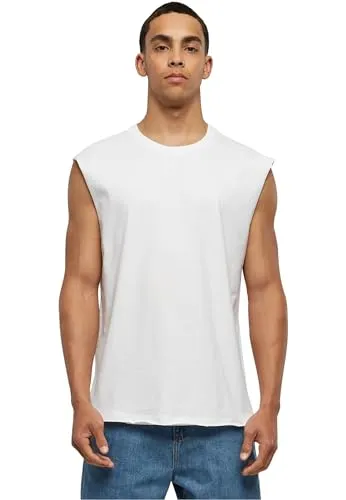 Urban Classics Herren Åben kant ærmeløs te T Shirt, Weiß (White 00220), M EU