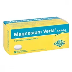 Magnesium Verla Kautabs - Nahrungsergänzungsmittel für gesunde Muskeln und Nerven, fruchtiger Geschmack und ideal für unterwegs – ohne Flüssigkeit einnehmbar, glutenfrei, lactosefrei und vegan.