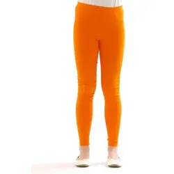 SYS Leggings Kinder Mädchen Leggings Hose lang blickdicht aus Baumwolle orange 104