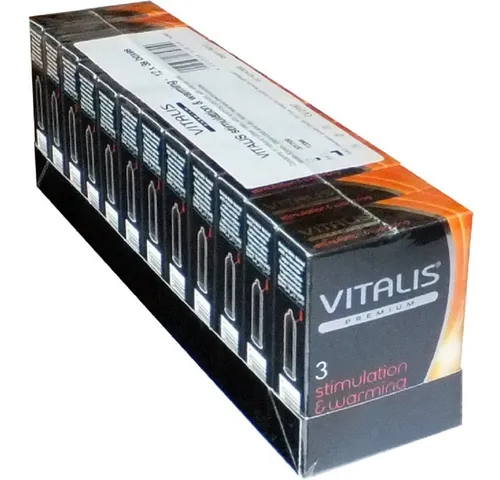 VITALIS Kondome PREMIUM Stimulation & Warming (Kondome mit Wärmeeffekt) Packung mit, 36 St., Kondome für heiße Stimulation und warme Gefühle, zuverlässig, sicher und angenehm im Gebrauch