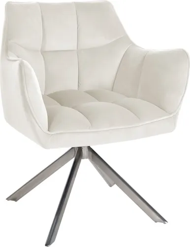 Deluke Esszimmerstuhl, Creme, Textil, 67x81x58 cm