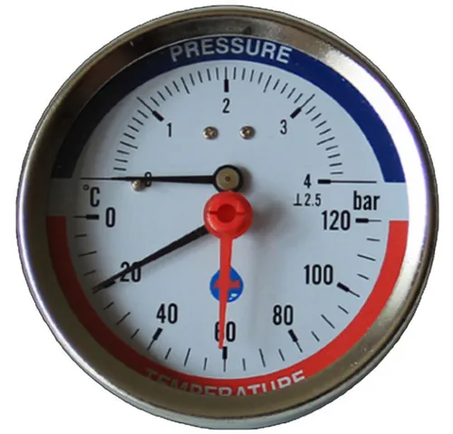 80mm 0-120°C 0-4bar hinteres Temperaturmanometer 1/2 Inch Thermomanometer