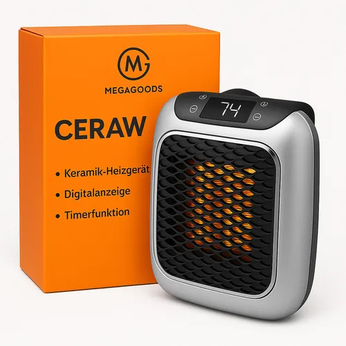 Mini Heizlüfter Wandmontage PTC Keramik mit Fernbedienung 800W DE.