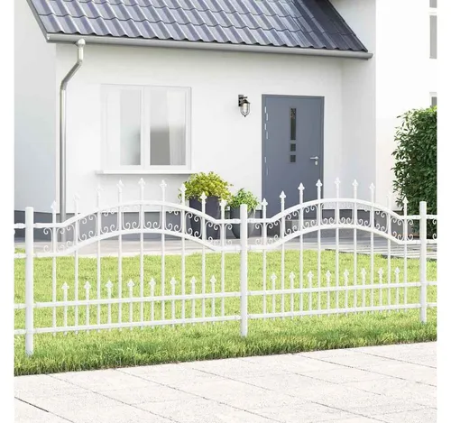 furnicato Zaun Moderner Gartenzaun 240 x 118 cm in Weiß aus pulverbeschichtetem, (1-St)