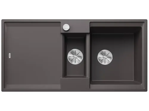 Blanco Adira 6 S Granitpüle - Felsgrau, Reversibel & Praktisch - Sanitäranlagen & Zubehör, moderne Silgranit-Spüle mit XL-Becken und praktischer Ablauffernbedienung für höchsten Komfort in Ihrer Küche.