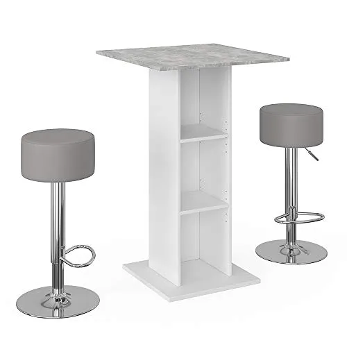 VICCO Bartisch Bar Weiß Beton