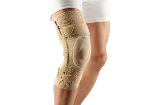 Bauerfeind Kniebandage GenuTrain S Pro beige Gr. 4 - Bequeme Kniebandage für optimalen Halt und Unterstützung. Ideal für aktive Menschen, die Wert auf Bewegungsfreiheit legen. Größe: Gr. 4, Farbe: Beige.