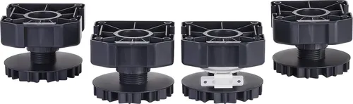 4er Set Sockelfuß 55 mm verstellbar in schwarz von SO-TECH