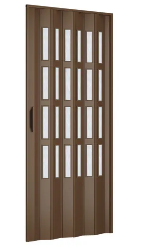 Falttür für Innenräume 82x210 cm - PVC mit Niagara-Glas - Vielseitige Falttür für Wohn- und Geschäftsräume, platzsparend und einfach zu montieren. Wendbar und aus gesundheitlich unbedenklichem PVC gefertigt.