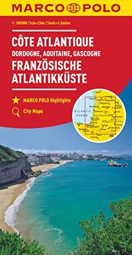 MARCO POLO Regionalkarte Französische Atlantikküste 1:300.000: Dordogne, Aquitaine, Gascogne