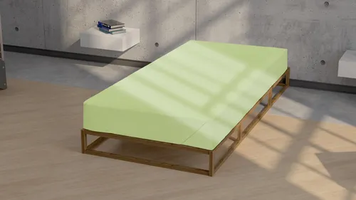 Biberna Betttuch Bettlaken, wärmender Feinbiber in grün von biberna