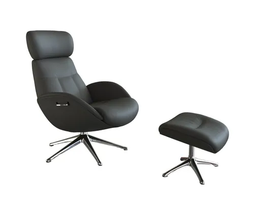 FLEXLUX Relaxsessel Elegant, Funktionssessel, verstellbarer Rücken- und Kopfstütze, Premium Komfort, Rücken- und Kopfteilverstellung, Drehbar, Fuß Alu