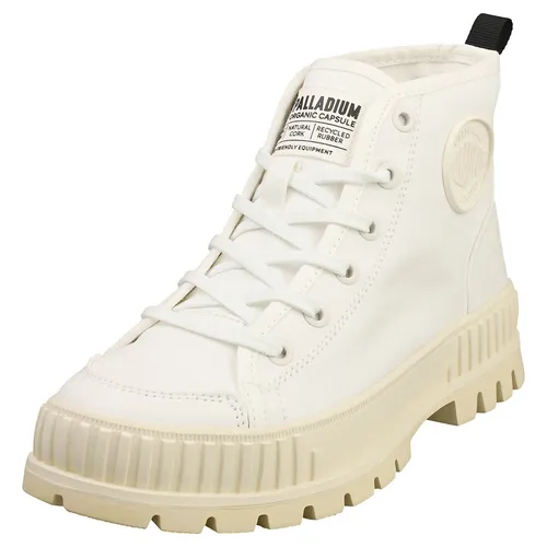 Palladium Pallashock Org 2 Damen Sneaker Plattform - 37 EU - Halbschuhe für Damen mit 4.2 cm Absatzhöhe, ideal für Freizeit und Walking, stylisches Design in Weiß und bequeme Textilmaterialien.