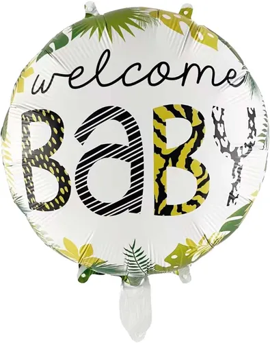 Folienballon Welcome Baby Ø 45 cm in gelb von Weitere