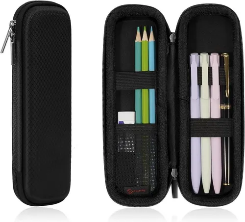 Federmäppchen Schwarz Hart Eva - Stoßfestes Stift Etui für optimalen Schutz - Federmäppchen aus hartem EVA-Material, stoßfest und ideal für Schüler und Studenten, schützt Ihre Stifte und Schreibutensilien zuverlässig.