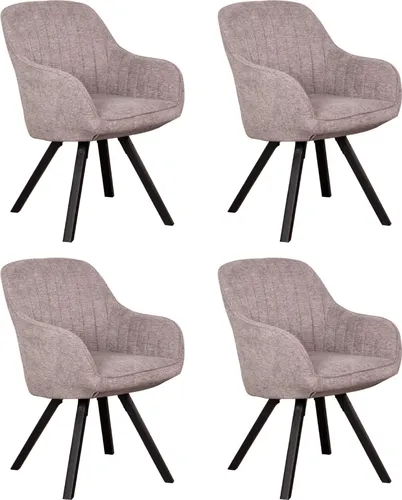 Esszimmerstühle 4er Set Matera hellgrau mit Armlehnen & drehbarem Sitz