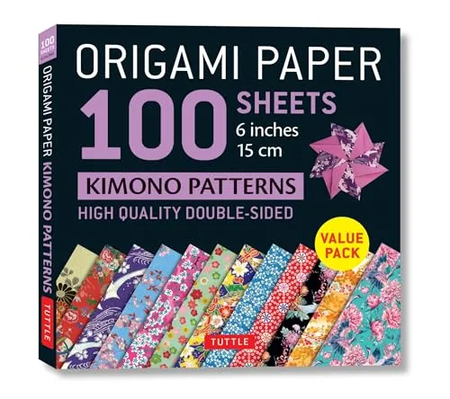 Produktbild Origami Paper 100 Sheets Kimono Patterns Patterns 6 in 15 Cm: High-quality Double-sided Origami Sheets Printed With 12 Different Patterns Instructions for 6 Projects Included
