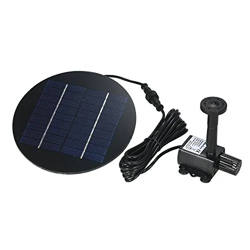 Anself Runde Solar Teichpumpe Bürstenlose Brunnen Wasserpumpe mit 4 Verschiedenen Brunnendüsen