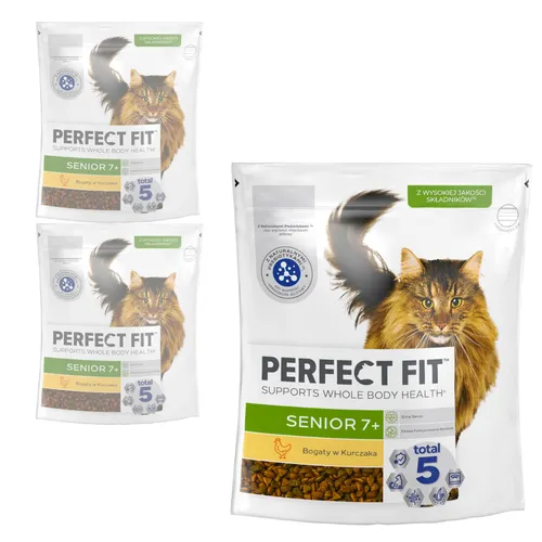 Perfect Fit Senior 7+ 3x750g Trockenfutter für ältere Katzen mit Huhn