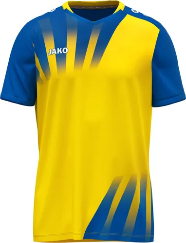 JAKO Unisex Trikot Vintage, Kurzarm, gelb/royal, M - Retro Fußballtrikot für Herren und Damen, atmungsaktiv mit Keep Dry Funktion für höchsten Tragekomfort beim Sport, aus 100% recyceltem Polyester für Nachhaltigkeit.