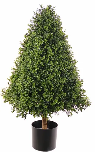 Kunstbaum Buchsbaum Pyramide Tom, 90 cm - Hochwertiger Kunstbaum Buchsbaum Pyramide von artplants, ideal zur Dekoration im Innenbereich. Langlebig und pflegeleicht für ein stilvolles Ambiente.