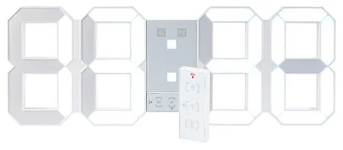 Lunartec LED Uhr Schlafzimmer: Digitale XXL-LED-Tisch- & Wanduhr, 45 cm, dimmbar, Wecker, Fernbedien. (XXL Uhr, Schlafzimmer beleuchtet, Nachttischuhr)