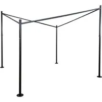 Berlinlodge Pergola Schwarz, Metall, 411x292 cm – Stabiler Sonnen- und Sichtschutz - Stabiles Pergola-Gestell aus pulverbeschichtetem Stahl für den Außenbereich. Inklusive Boden-Befestigungsbolzen und zusätzlichen Spannhaken für eine straffe Tuchspannung. Ideal für Garten und Terrasse.