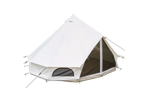 Skandika Tipi Jatuni 400 Protect für bis zu 8 Personen - Geräumiges Glampingzelt aus 100% Baumwolle mit 4000 mm Wassersäule, ideal für Festivals und Camping, bietet herausragende Stehhöhe und angenehmes Innenklima dank Moskitonetz und eingenähtem Zeltboden.