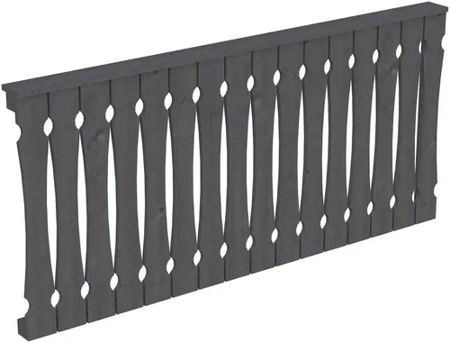 Skanholz Brüstungsgeländer Balkonschalung, 205 cm Länge, 96 cm Höhe - Zubehör für Gartenhäuser, hochwertiges Holzgeländer in schiefergrau, ideal für Sicherheit und Stil auf Ihrem Balkon, mit 5 Jahren Herstellergarantie.